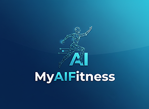 MyAIFitness - AI-powered running figure made of clouds and lightning